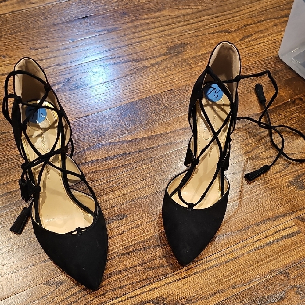 Elegant Black Lace-Up Women's Shoes